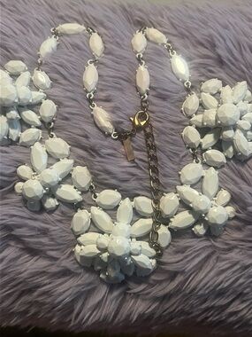 INC International Concepts White Floral Cluster Necklace
